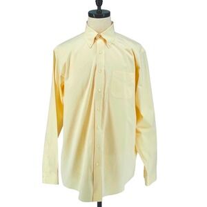 Brooks Brothers Mens 16 1/2 6 7 Non Iron Regular Fit Yellow Long Sleeve  Shirt